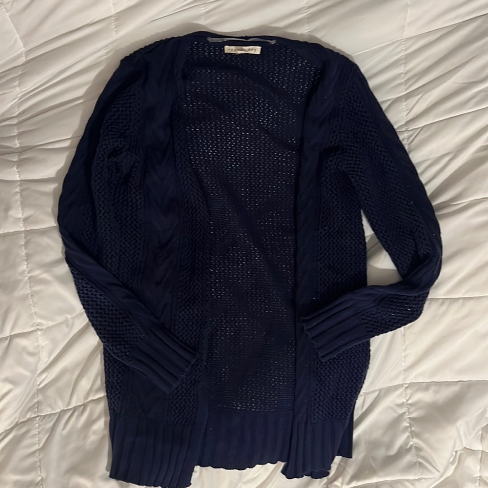 copper key navy cardigan